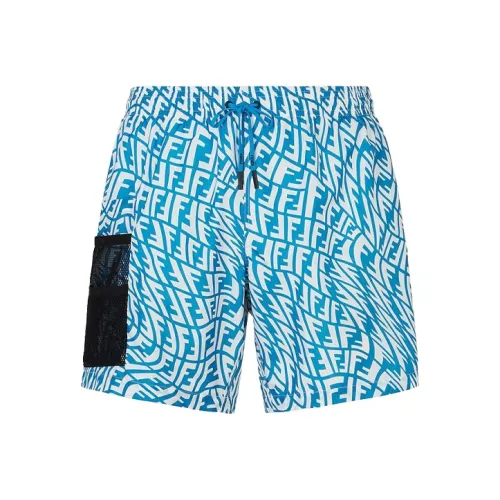FENDI FW21 Повседневные шорты Мужские Синие