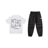 Комплект (Белая футболка + Черные штаны)