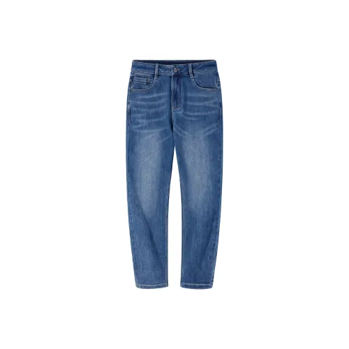 CAMEL Конический Свободный крой Микроэластичный Синьцзянский хлопок Мягкая кожа Дружелюбный Дышащий Потертый Стираемый Джинсы Мужские