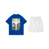 Комплект одежды (Синий топ + Белые штаны)