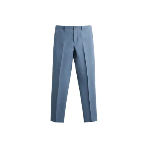 ZARA Blue/Asphalt Gray Мужские костюмные брюки