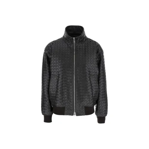 Bottega Veneta SS25 Кожа Куртка Мужская Черная