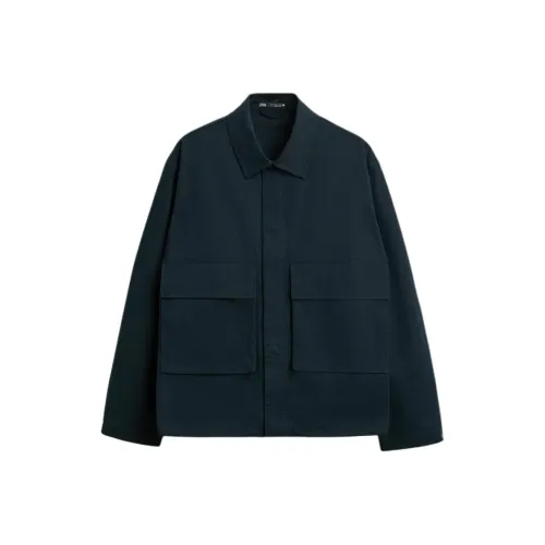 ZARA Морской синий Мужские куртки