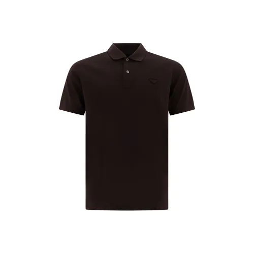 PRADA FW25 Поло Мужское Коричневого цвета
