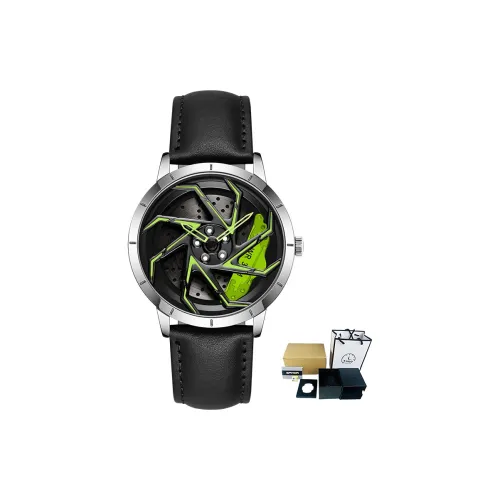 Sanda Wheel Collection Кварцевый механизм Кожаный ремешок Часы Мужские Часы с открытым механизмом