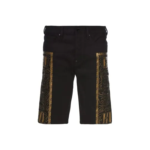 EVISU Мужские джинсовые шорты черного цвета