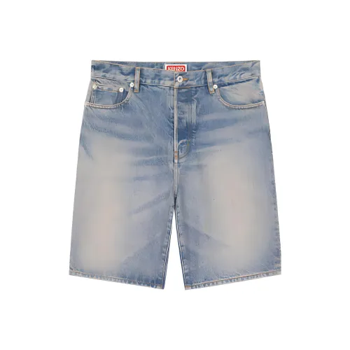 KENZO Himawari SS23 Джинсовые шорты Мужской Выстиранный Синий