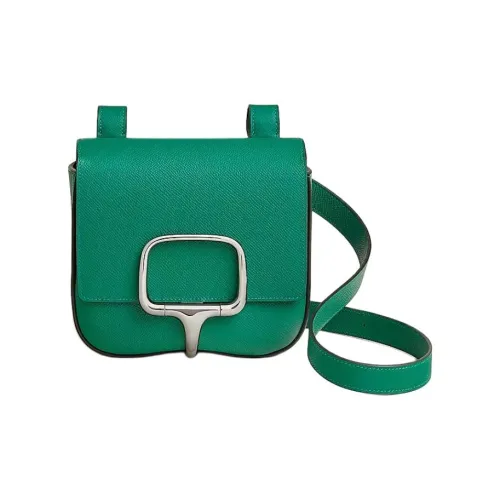 HERMES Della Cavalleria Epsom Телячья кожа Сумка на плечо Мини Женские U4 Vert Vertigo Dazzling Зеленый Бархат Зеленый
