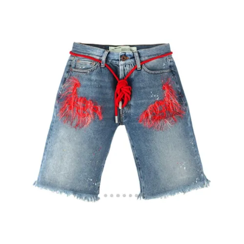 Off Белый Повседневные шорты Мужской Синий