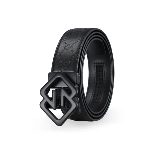 FORTEI Топ Крупнозернистая текстура Коровья кожа Коровья кожа Ремни Мужской Черный 3,5см