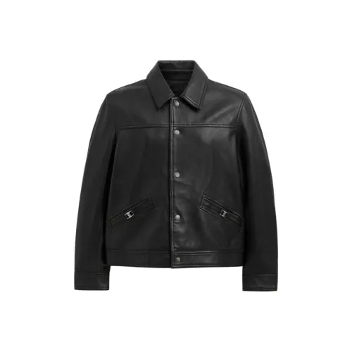 COACH Кожа Куртка Мужская Черная