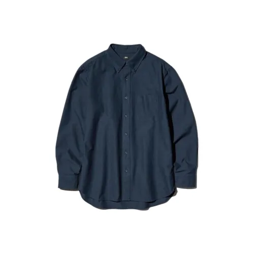 UNIQLO Темно-синяя унисекс рубашка