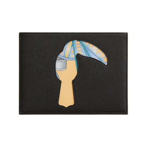 HERMES Козья кожа Клатч Женский Черный