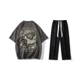 Комплект одежды (Серая футболка + Черные джинсы)