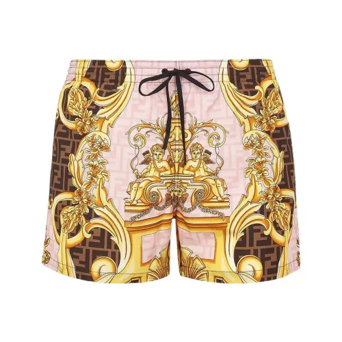 Fendi Розовые Золотые Мужские Повседневные Шорты