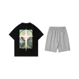 Комплект одежды (Черный топ + Серые штаны)