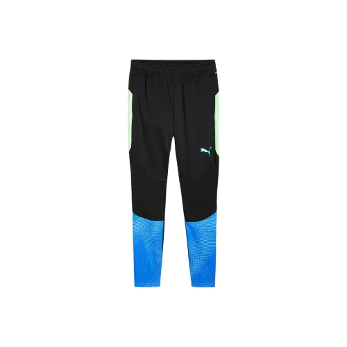 PUMA IndividualFINALDRYCELL Вязаные тренировочные брюки Мужские Черный Бирюзовый Зеленый