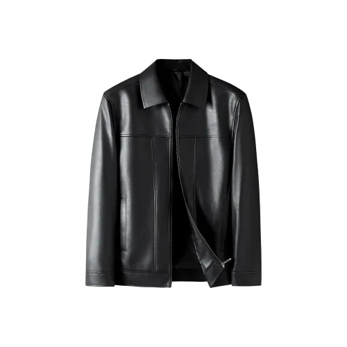 PIERRE CARDIN Кожа Куртка Мужская Черная