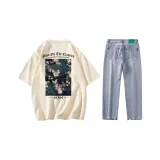 Комплект одежды (Бежевый абрикос + Светло-синий)