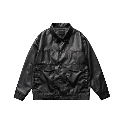 NOT BRAND ATTITUDE Кожа Куртка Унисекс Темно-Серый