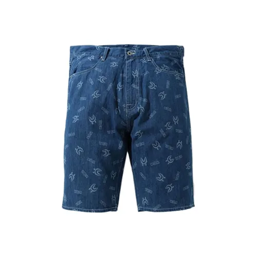 A BATHING APE Shark Series Джинсовые шорты Мужские Индиго