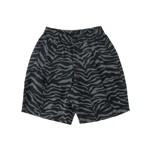 TEKABLU Свободный крой Шорты Мужские с принтом Тигра Серый