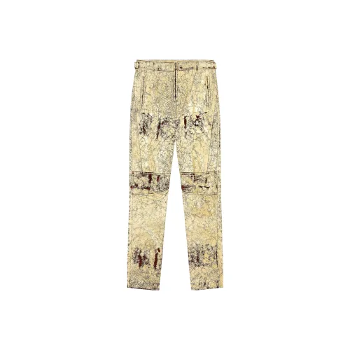 DIESEL Желтые Мужские Кожаные Штаны