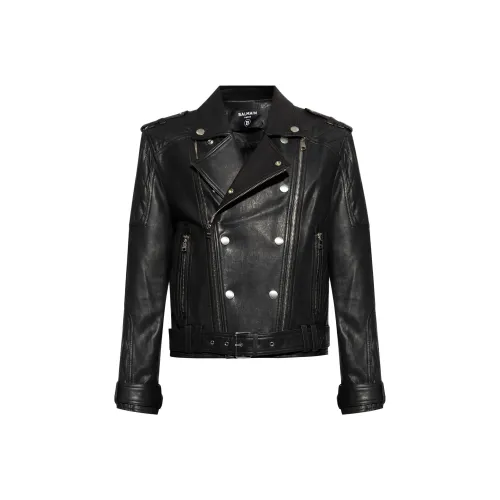 BALMAIN Черные Мужские Кожаные Куртки