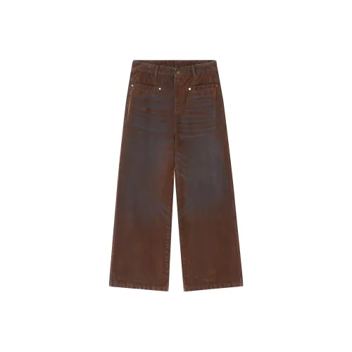 FORNINES Коричневые унисекс джинсы