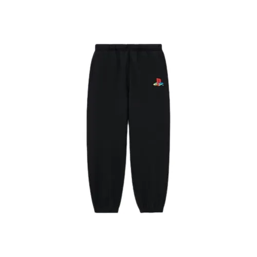 GU PlayStation совместный бренд Co фирменные черные мужские вязаные тренировочные брюки