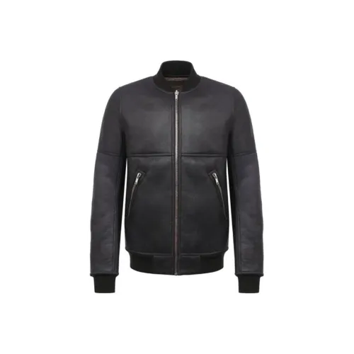 RICK OWENS совместный бренд RO кожаная куртка мужская черная