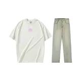 Set (Ecru T-Shirt + Yellow Mud Jeans)  
Комплект (Ecru Футболка + Желтые Джинсы с эффектом грязи)