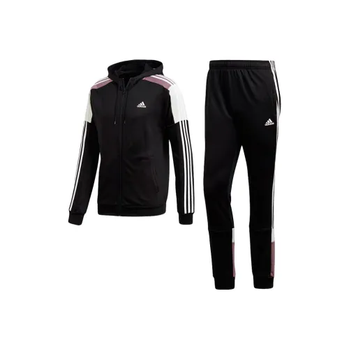 Adidas Прямой крой Комплект Весенний Осенний Японская версия Мужской Черный