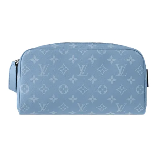 LOUIS VUITTON Dopp Kit Покрытие Холст Туалетная Сумка для Мужчин Небесно-Синий