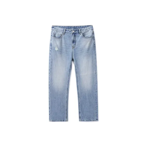 HUNZHI Джинсовый синий Унисекс Джинсы
