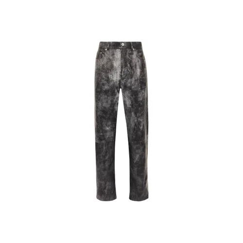 JW Anderson Серые Мужские Кожаные Штаны