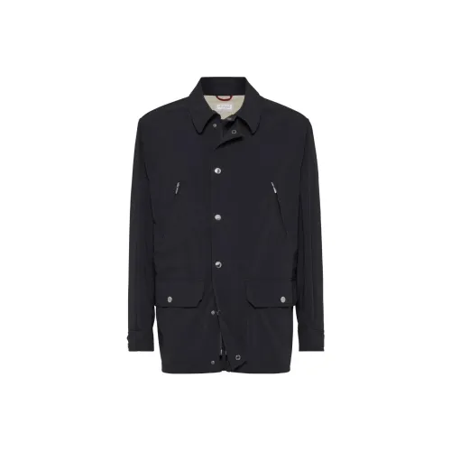 BRUNELLO CUCINELLI SS25 PARKA Пальто Мужской Синий