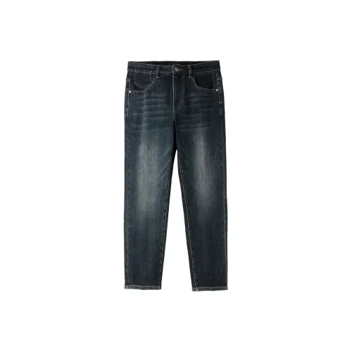HLA Синий Серый DENIM GRADIENT Темный 3B Мужские Джинсы