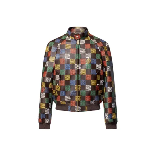 LOUIS VUITTON SS25 Кожаная куртка мужская многоцветная