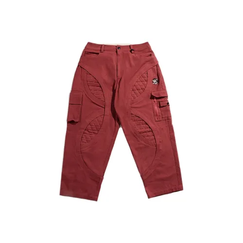 WOOKONG Осенние и зимние карго-брюки унисекс красного цвета