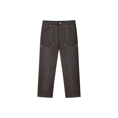 NANUSHKA Кожаные брюки Мужские Коричневые