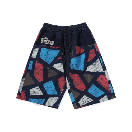 GENANX Loose Fit Shorts Unisex Denim Blue