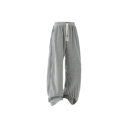 HOKLV Повседневные штаны Унисекс Черный Белый Полосы