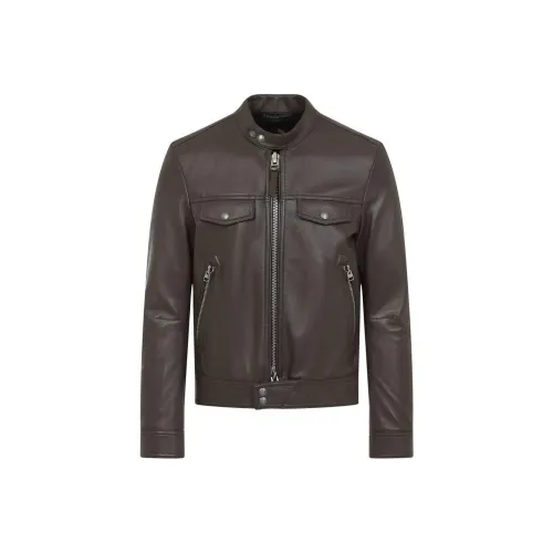 TOM FORD Коричневый Мужская Кожаная Куртка