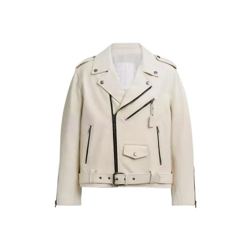 COACH Кожа Куртка Мужская Белая