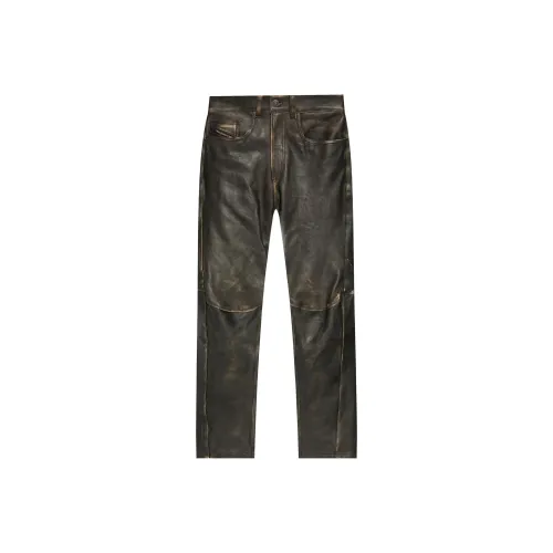 DIESEL Кожаные штаны Мужские Черные