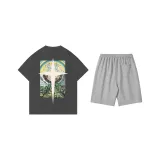 Комплект одежды (Темно-серый топ + Серые штаны)