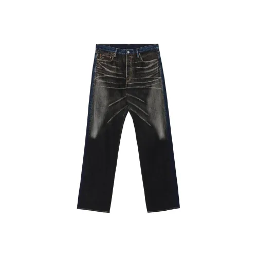 Yohji Yamamoto Pour Homme FW24 Джинсы Мужские Черный Индиго