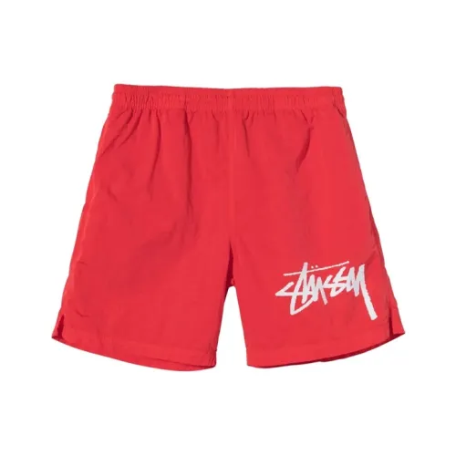 Stussy Повседневные шорты унисекс красного цвета