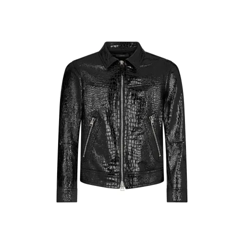 TOM FORD Мужские черные кожаные куртки